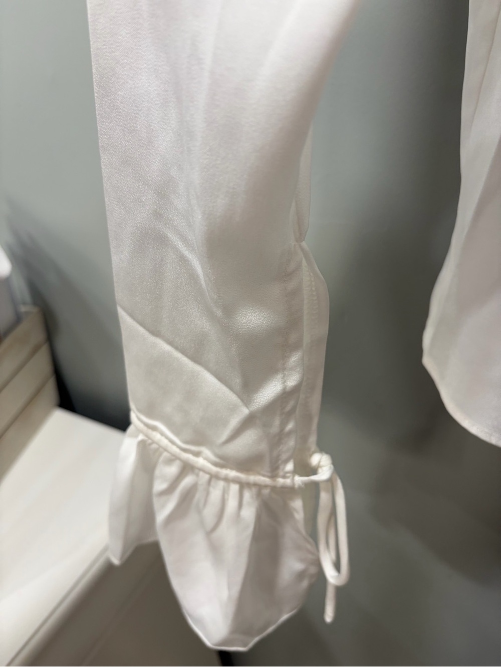 Lulu's White Ruffle Tie-Front Long-Sleeve Blouse - Picture 6 of 8